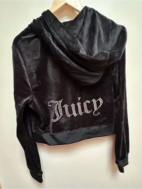 Juicy Couture Black Velvet Zip Hoodie